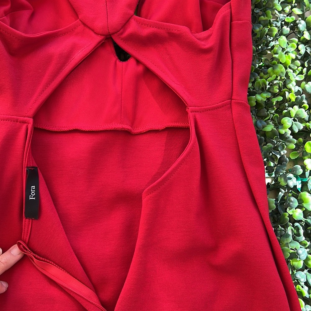Red Backless Dress - Picture 5 of 6
